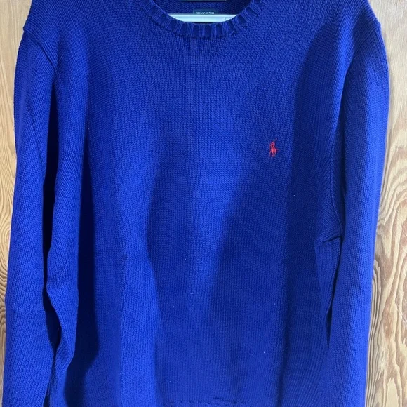Ralph Lauren Blue Knit Sweater - Picture 1 of 7
